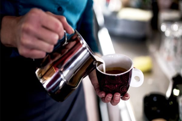 brewing coffee in milk